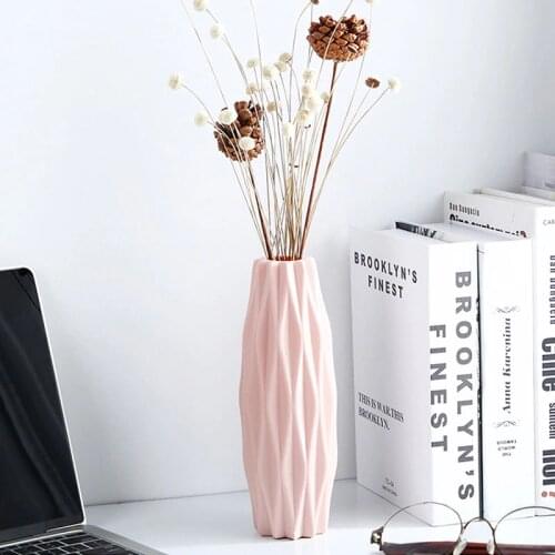 Plastic Vase Imitation Ceramic Home Decoration Unbreakable Creative Pen Holder Storage Box European Cactus Wedding Decoration