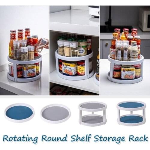 360° Rotating Storage Rack Multifunctional Seasoning Organizer Shelf Oilproof Non-slip Kitchen supplies Holder For Home