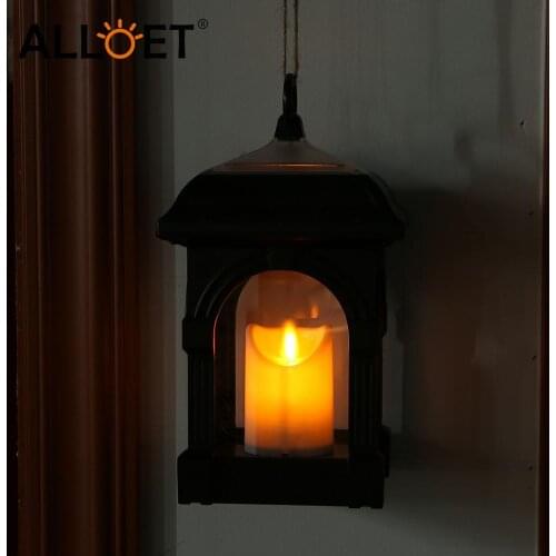 Portable Candle Lantern Shape Solar LED Light IP44 Waterproof Hang Lamp Outdoor Yard Lawn Light Home Garden Decoration