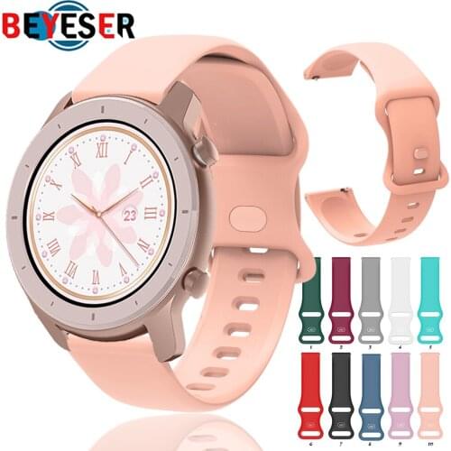 Watch Band For Amazfit GTR 42mm 47mm Silicone Wrist Strap For Huami Amazfit Stratos 3 2 2S BipS GTS Pace 22/20mm Bracelet