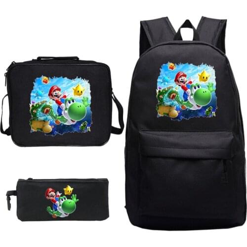 Anime Mario Bros schoolbag mochila school backpack girl boy toddler schoolbag children schoolbag pencil bag