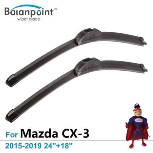 Wiper Blades For Mazda CX-3 2015-2019 24"+18", Set of 2pcs, Unique Natural Rubber Wipers