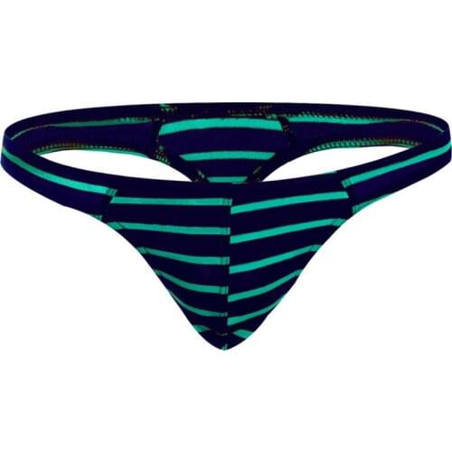 Men Thongs Striped Cotton Underwear Tanga Sexy Male Underwear Jockstrap Briefs Man G String Thongs Mens Underpants Lingerie