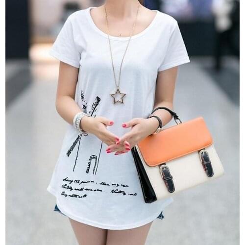 Korean Style Woman Fashion T-shirts Plus Size Good Quality O-neck Letter Printed Design Women Casual Short Tees