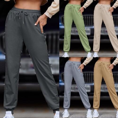 Womens Premium Soft Pants Lightweight Skinny Solid Soft Stretch Pockets Sweatpants High Quality Simple Pant Штаны Женские 2021