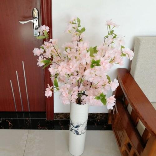 1pc Fake Cherry Blossom Flower Branch for DIY Artificial Skil Flower Cherry Blossom Bouquet Modern Home Wedding Party Decorative