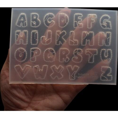 1pc English Letter Silicone Mold High Mirror Crystal uv resin DIY clay Epoxy Resin Casting Molds For Jewelry