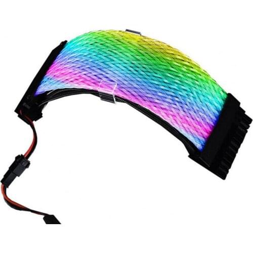 24 Pin RGB Light Cord Network Extension Cable Aura-Sync Power Line for PC Computer Case Power Graphics Card or CPU