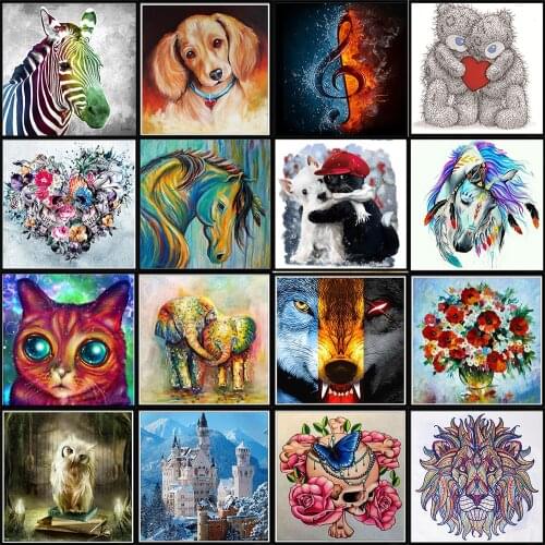 5D diamond painted full diamond animal round diamond mosaic pattern home decoration DIY handmade