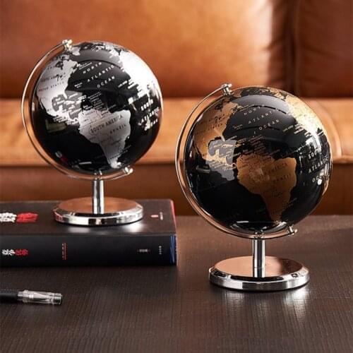 Home Decoration Accessories Retro Rotating Globe Modern Learning Globe Kids Study Desk Decor World Map Geography Kids Education