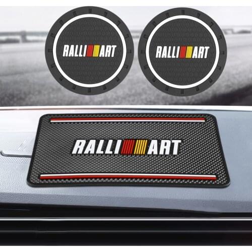 Car Auto Water Cup Coaster Slot Non-Slip Mat Accessories for Mitsubishi ralliart Car Styling