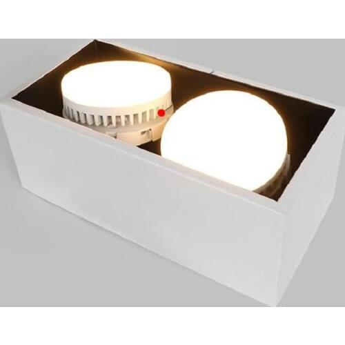 Free shipping High quality square 20W double GX53 White or black LED Downlights Lamps CE ROSH 6pcs/lot
