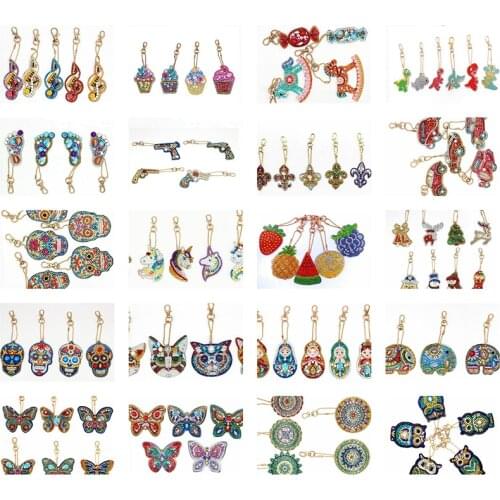 Animal DIY Diamond Keychain Special Shaped Full Diamond Painting Keyring Keychains Cross Stitch Embroidery Women Bag Key Chain