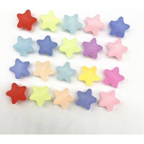 50pcs 12mm Acrylic Five-pointed Star Beads Loose Spacer Beads for Jewelry Making DIY Handmade Accessories (Hole:2.0mm)