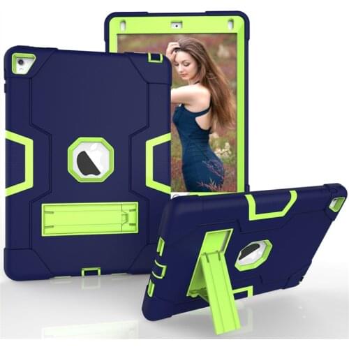 Funda For Ipad Air 2 Case A1566 A1567 2014 Shell Stand Holder Safe Kids Armor At Soft Shockproof Silicon + Hard Cover Protective