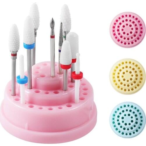 48 Holes Nail Drill Bit Holder Storage Box Milling Cutter for Manicure Accessories Stand for Drill Bits Nail Art Equipment