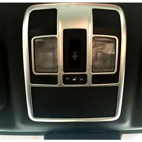 For Mazda CX-4 CX4 2pcs Chrome Matte Car Interior Front + Rear Reading Light Lamp Shade Cover Trim Decoration Auto Part