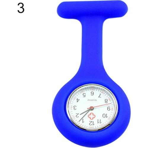 Pockets Clip On Round Watch Womens Cute Silicone Nurse Watch Brooch Fob Hang Pocket Tunic Quartz Movement Watch gift for Doctor