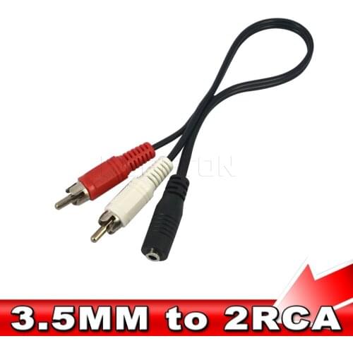 Kebidumei 10pcs/lot New 3.5mm Stereo Audio For Female Jack To Standard 2 RCA Male Socket Headphone 3.5 Y Adapter Audio Cable
