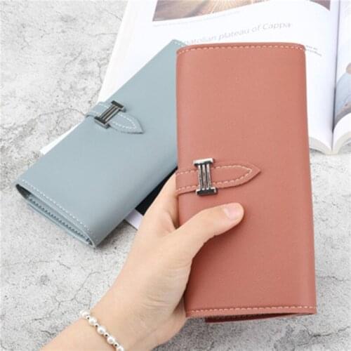 2021 Fashion Women Wallets Simple Zipper Purses Black White Gray Red Long Section Clutch Wallet Soft PU Leather Money Bag