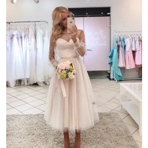 Lace Point Long Sleeves Communion Dresses Evening Dress Prom Party Robe De Soiree Longue Formal Dress Simple Robe De Soiree Lace