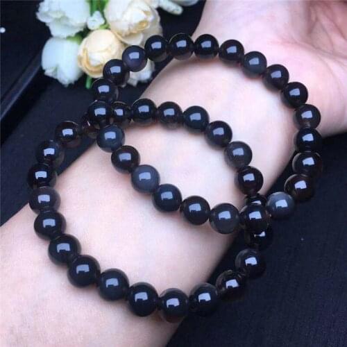 Ice color Obsidian Bracelets Polished Stone Beads Bracelets Men Healing Energy Bangle
