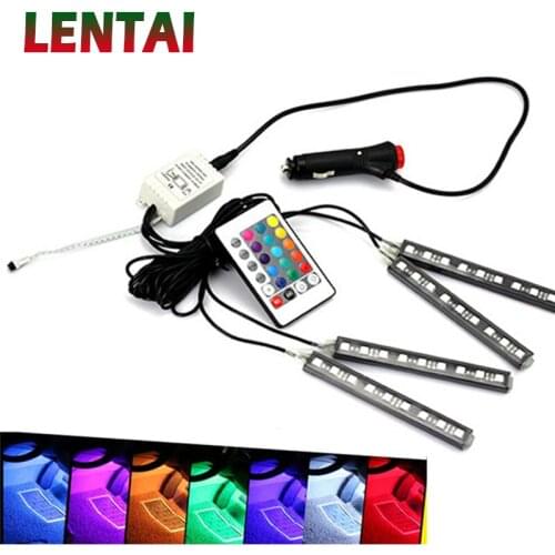 LENTAI For Jeep renegade wrangler grand cherokee Audi a3 Buick 1Set Car LED Light with Remote Control RGB Atmosphere Lamp Strip