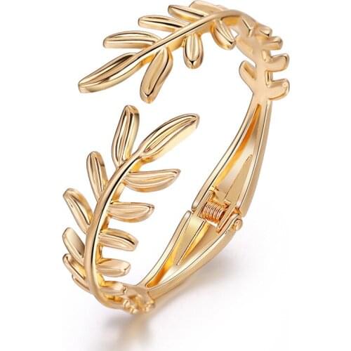 ORNAPEADIA Hot Selling Bracelet for Women Fashion Simple Wild Leaf Womens Luxury Jewelry Opening Boutique Bracelet Wholesale