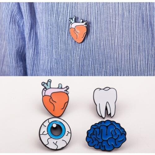 Fashion Creative Personality Cartoon Heart Tooth Eyeball Brain Brooches