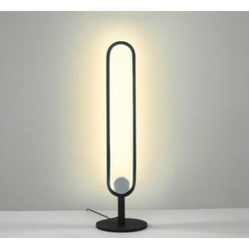 Nordic Minimalist Electroplate Annular LED Desk Lamp Living Room Bedroom Light Fixture Office Design Lighting Acrylic Lamp Shade