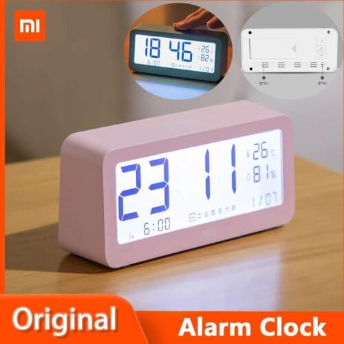 2021 New Xiaomi Deli LCD Electronic Alarm Clock Multifunctional Temperature and Humidity Meter With Backlight for Home Indoor