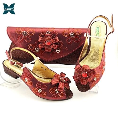 New Design Nigerian Women Shoes and Bag Set Peep Toe Sandals High Quality Slingbacks Matching Shoes and Bag for Pary