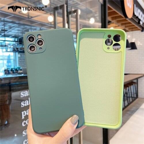 New Square Liquid Silicone Phone Case for iPhone 11 Pro Max XR Xs MAX Luxury Solid Candy Case for iPhone 7 8 Plus SE Soft Covers