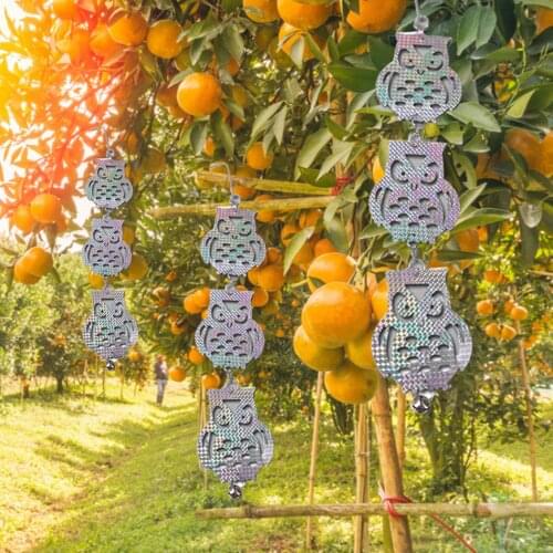 1 String Owl Shape Bird Repeller Reflective Wind Spiral Control Device Agricultural Scare Bird Garden Ornaments Decor