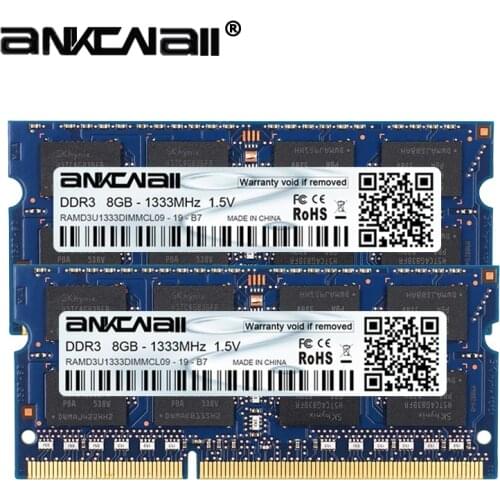 DDR3L RAM 8Gb (2pcs x 8GB)1333MHz 1600MHz PC3-10600/12800 For Intel Laptop Memory DIMM 1.35V 204Pin