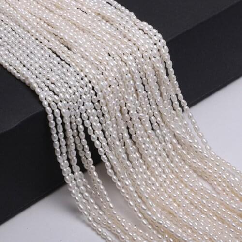 Freshwater Pearl Rice-shaped Loose Beads For DIY Bracelet Earring Necklace Sewing Craft Jewelry Accessory