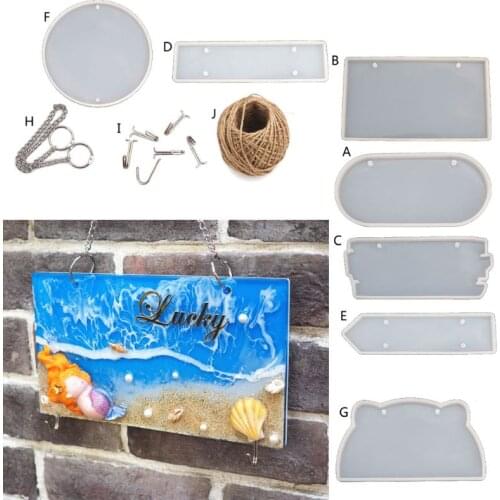 Handmade Clear Silicone Indicator Signs Welcomes Card Epoxy Resin Mold DIY Door Number Plate Resin Mold Art Crafts Tools