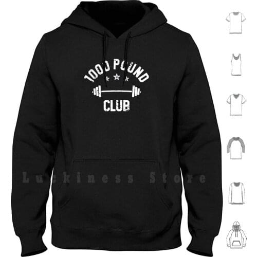 Retro Vintage 1000 Pound Club Member , Powerlifting Hoodie Long Sleeve 1000 Club 1000 Lb Club 1000 Pound