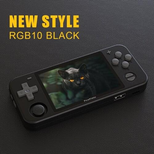RGB10 black version retro game console open source system 3.5inch IPS screen portable handheld RK3326 chip video game player ps1