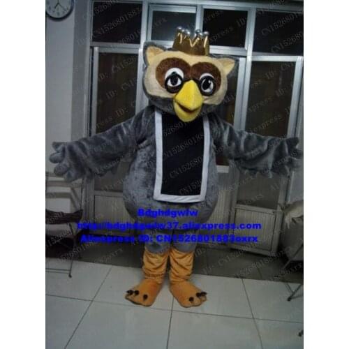 Grey Dr.Owl Owlet Mascot Costume Adult Cartoon Character Outfit New Products Launching Advertisement And Publicity zx1631