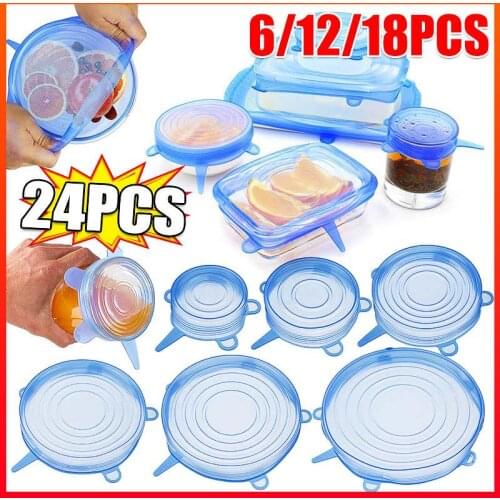 Silicone Cover Reusable Stretch Lids Airtight Food Wrap Covers Keeping Fresh Seal Bowl Stretchy Wrap Cover Kitchen Cookware