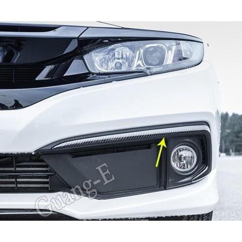 Car Styling Frame Sticker Head Front Fog Eyebrow Trim Light Lamp Cover Parts 2pcs For Honda Civic 10th Sedan 2019 2020 2021