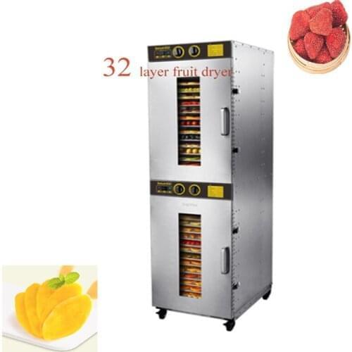32 Trays Food Dehydration Machine Snack Dehydration Dryer Fruit Vegetable Herb Meat Dryer Stainless Steel 220v