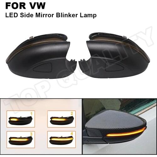 2Pcs LED Dynamic Side Mirror Light Flowing Wing Turn Signal Lamp Blinker Repeater For Volkswagen VW Golf 6 VI MK6 Touran GTI 6