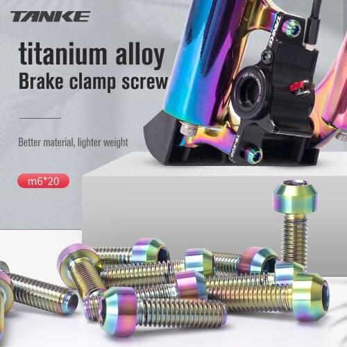 TANKE M6 20 Bike Disc Brake Screws Titanium Alloy discbrake clamp colorful Bolts For Mtb Bicycle parts fixing screw