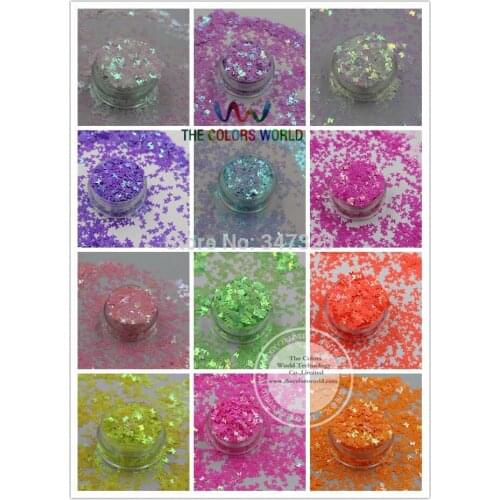 TCT-102 Iridescent Pearlescent colors Glitter Butterfly shape for Nail design nail art and DIY Size:3mm