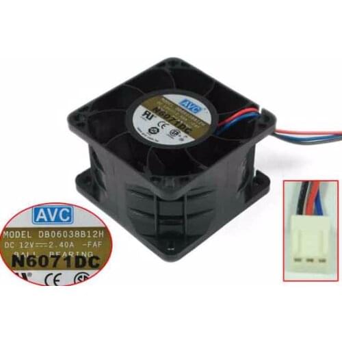 AVC DB06038B12H -FAF Server Cooling Fan DC 12V 2.40A 60x60x38mm 3-wire