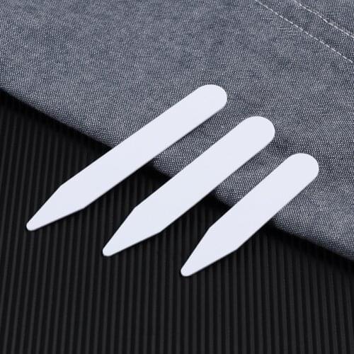 VORCOOL 200pcs Plastic White Collar Stays Bones Stiffeners In 3 Sizes Dress Accessories Shirt Collar