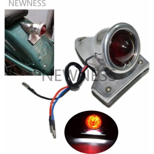 Motorcycle Rear Light Vintage Style Retro 12V Brake Stop Tail Light License Plate Light For Harley Bobber Chopper Cafe Racer