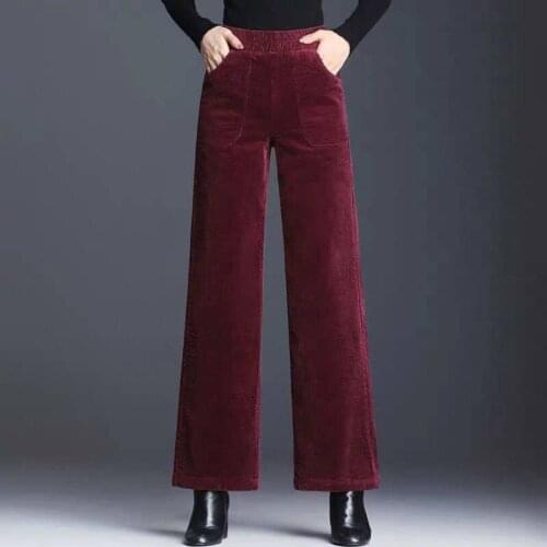 Spring Autumn Wide Leg Pants For Women Casual Elastic High Waist New Fashion Loose Long Pants Pleated Pant Trousers Femmel